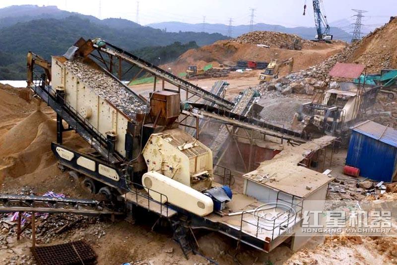 大型破碎、制砂加工現(xiàn)場(chǎng)