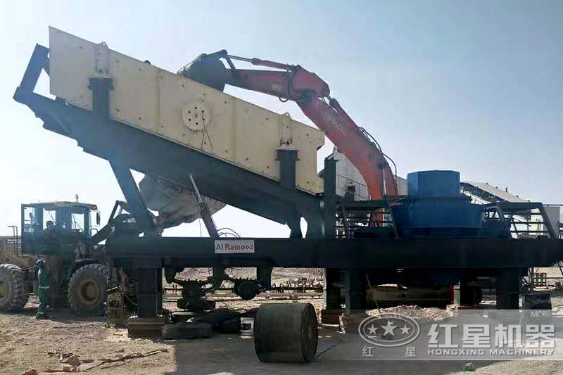 山東煙臺客戶一小時100噸一體式破碎、制沙設備