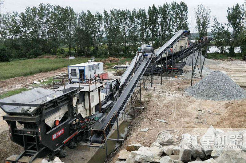 信陽移動式石子廠現(xiàn)場